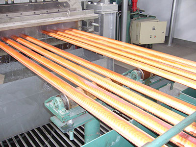 Horizontal continuous casting line of heterotypic